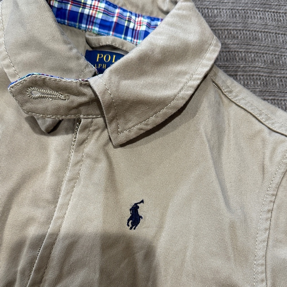 Kids Tan Jacket with Plaid Lining - Picture 5 of 5